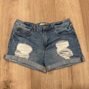 Distressed Denim Shorts